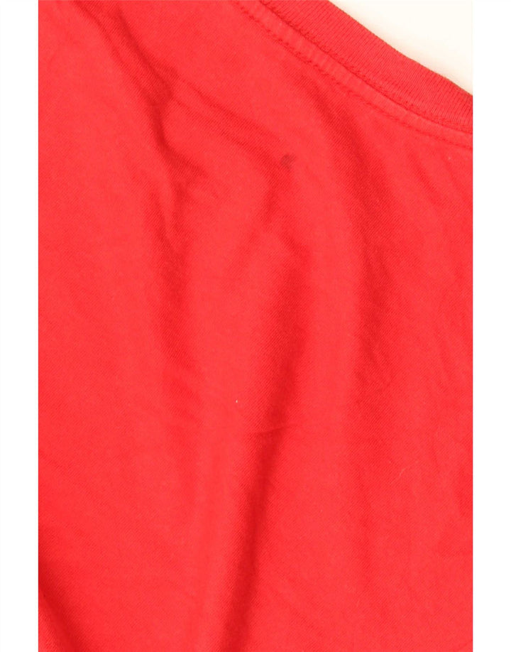 Camiseta masculina gráfica Volcom manga comprida grande algodão vermelho