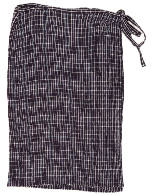 Próxima Saia Wrap Feminina UK 20 2XL W34 Azul Marinho Check Viscose