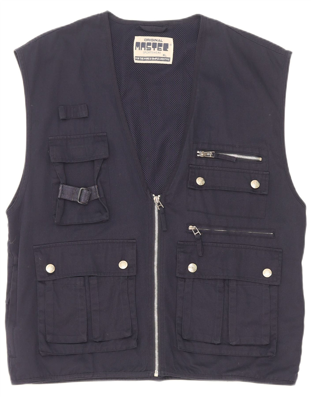 Master Mens Utility Gilet UK 42 XL Poliéster Azul Marinho