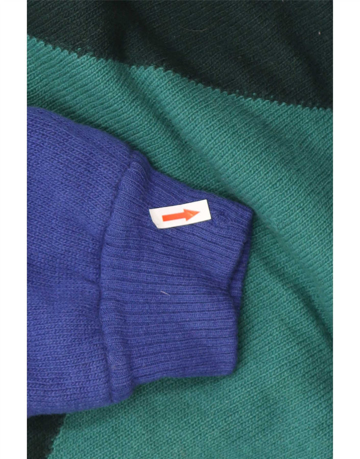 Suéter masculino Gianni Versace com gola tartaruga e bloco colorido verde médio