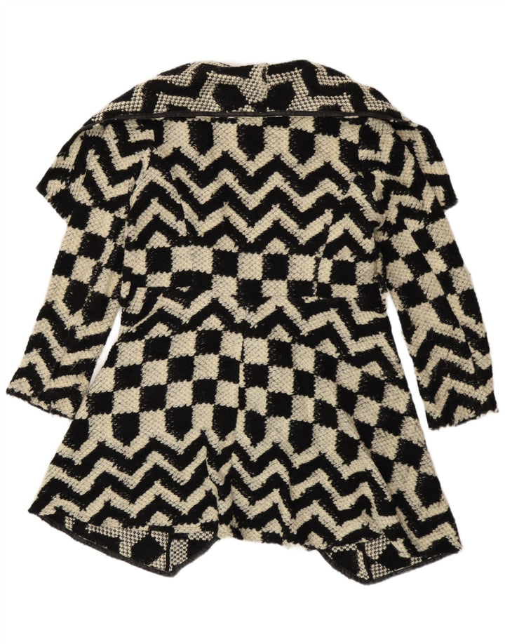 Sobretudo feminino Oasis UK 16 grande viscose geométrica preta