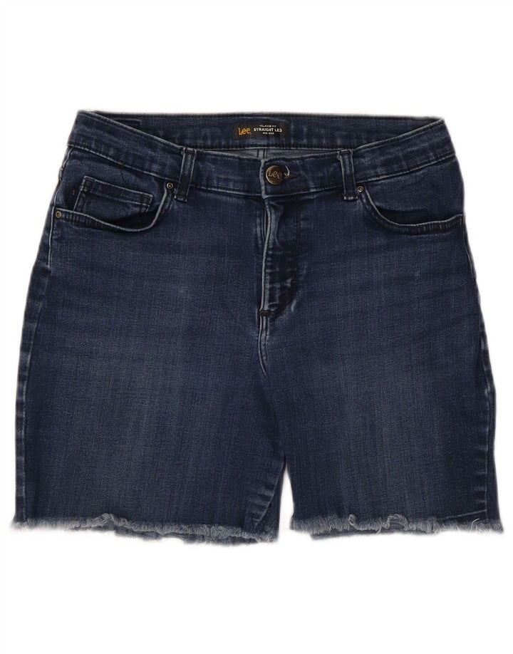LEE Shorts jeans feminino de cintura média e ajuste relaxado W28 médio azul marinho