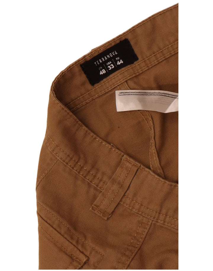 Terranova Mens Cargo Shorts IT 48 Médio W33 Algodão Marrom