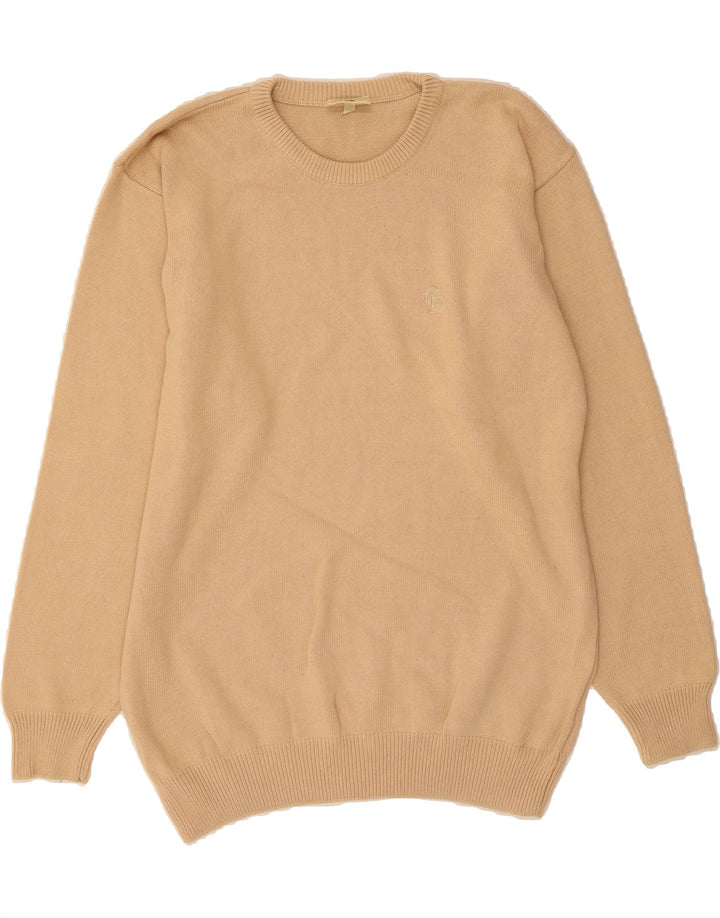 CARRAIG DONN Mens Crew Neck Jumper Sweater Medium Beige Cotton Vintage Carraig Donn and Second-Hand Carraig Donn from Messina Hembry 