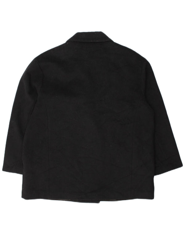 Casaco feminino Zara com corte solto e trespassado duplo Reino Unido 18 XL preto