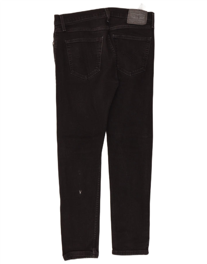 LEVI'S Masculino 512 Slim Tapered Jeans W34 L32 Algodão Preto