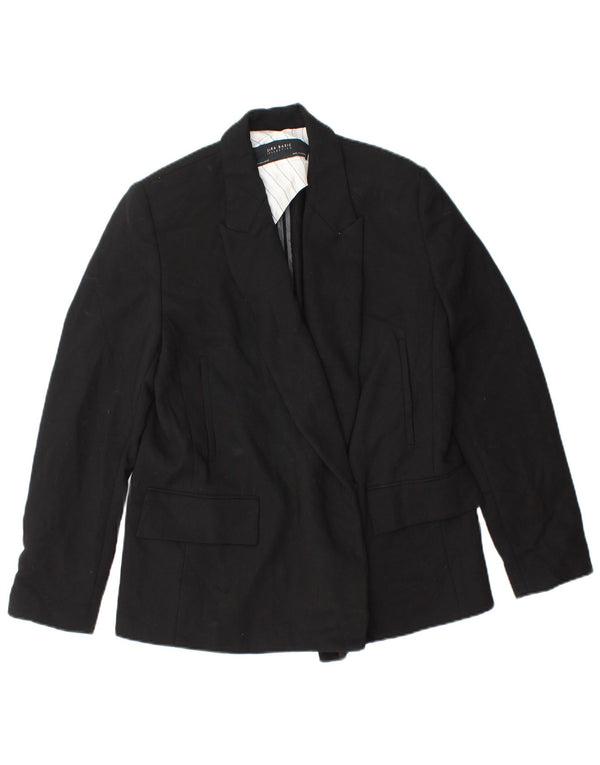 Zara Womens Blazer Jacket UK 14 Medium Black Polyester