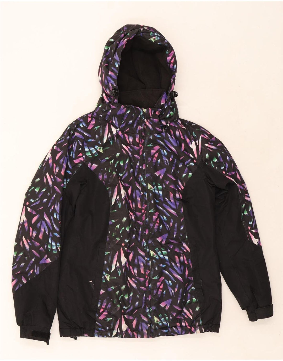 Jaqueta de esqui com capuz feminino Mountain Warehouse UK 8 pequena geométrica preta