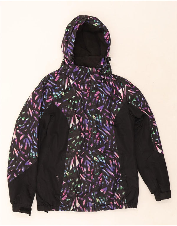 Jaqueta de esqui com capuz feminino Mountain Warehouse UK 8 pequena geométrica preta