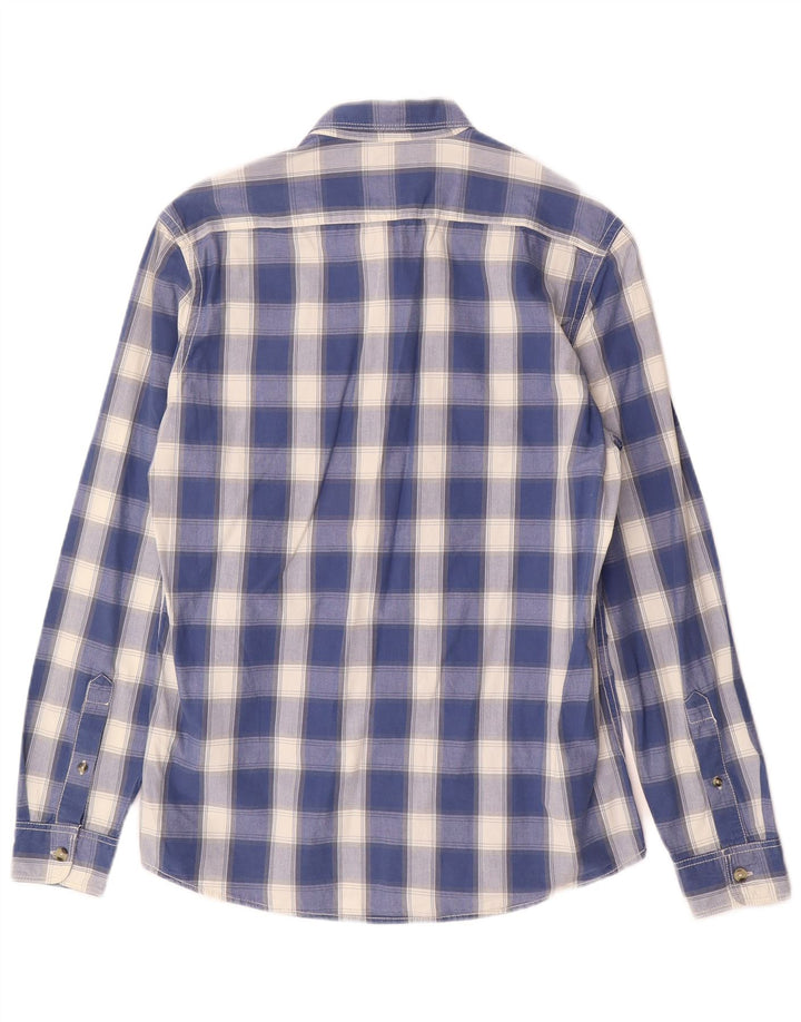 Camisa justa masculina JULES grande algodão xadrez azul