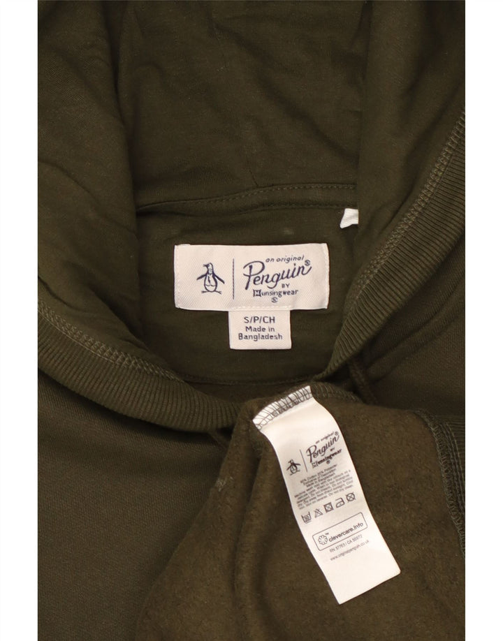 Suéter masculino com capuz e zíper PENGUIN pequeno algodão cáqui
