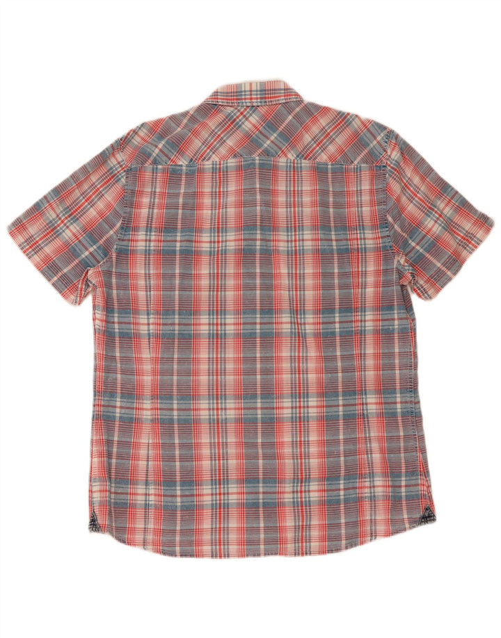 Camisa masculina de manga curta Guess XL de algodão xadrez multicolorido