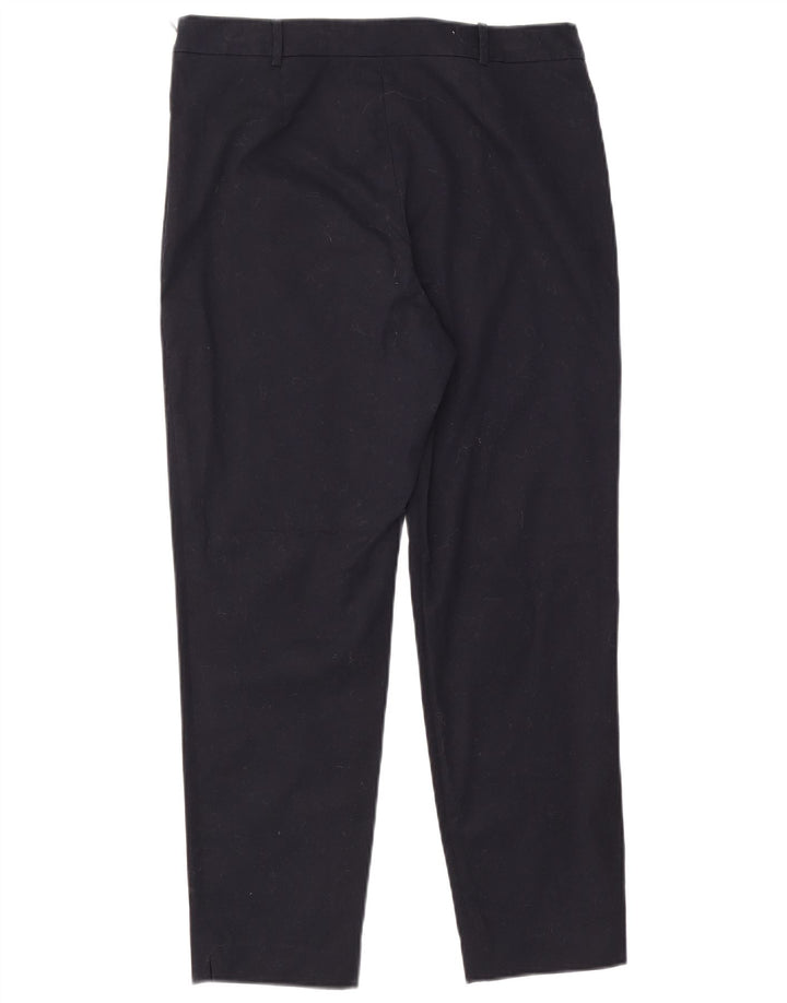 Calças cortadas femininas Hobbs UK 12 médio W30 L25 azul marinho