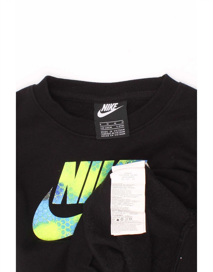 Moletom gráfico Nike Boys Jumper 5-6 anos médio preto algodão