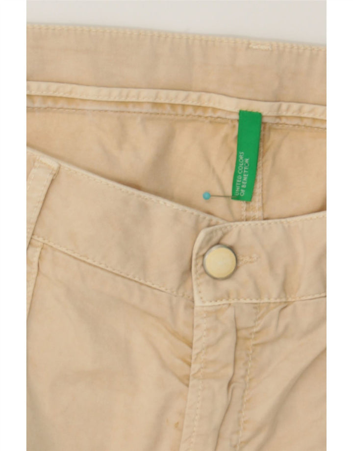 BENETTON Womens Straight Casual Trousers W38 L28 Beige Cotton Vintage Benetton and Second-Hand Benetton from Messina Hembry 