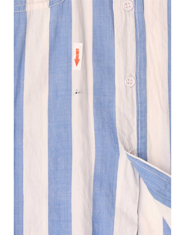 Camisa masculina vintage listrada azul média
