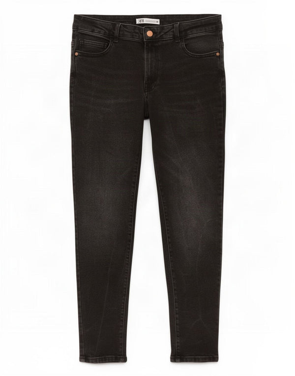 Zara Jeans Skinny Feminino EU 42 Grande W32 L27 Preto