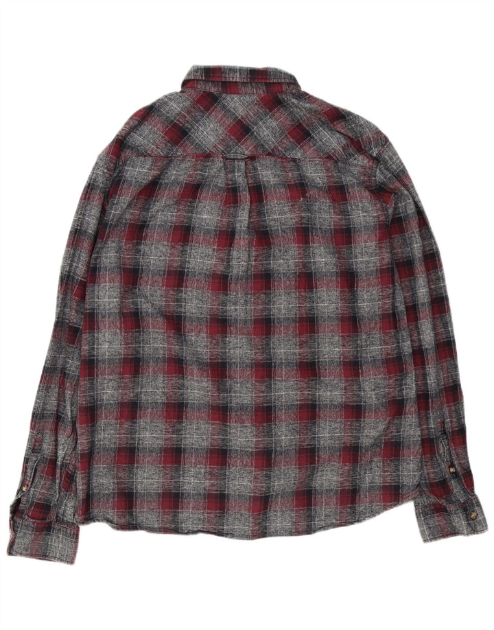 Camisa masculina de flanela sob medida da Marks & Spencer XL cinza xadrez algodão