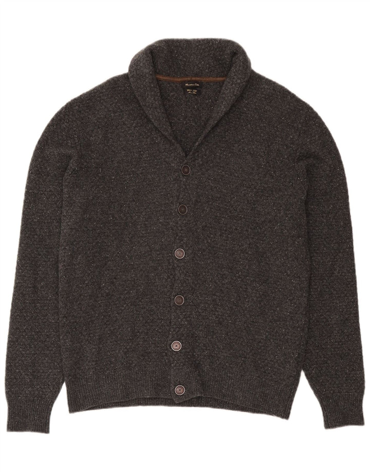 Suéter cardigã masculino Massimo Dutti grande lã cinza