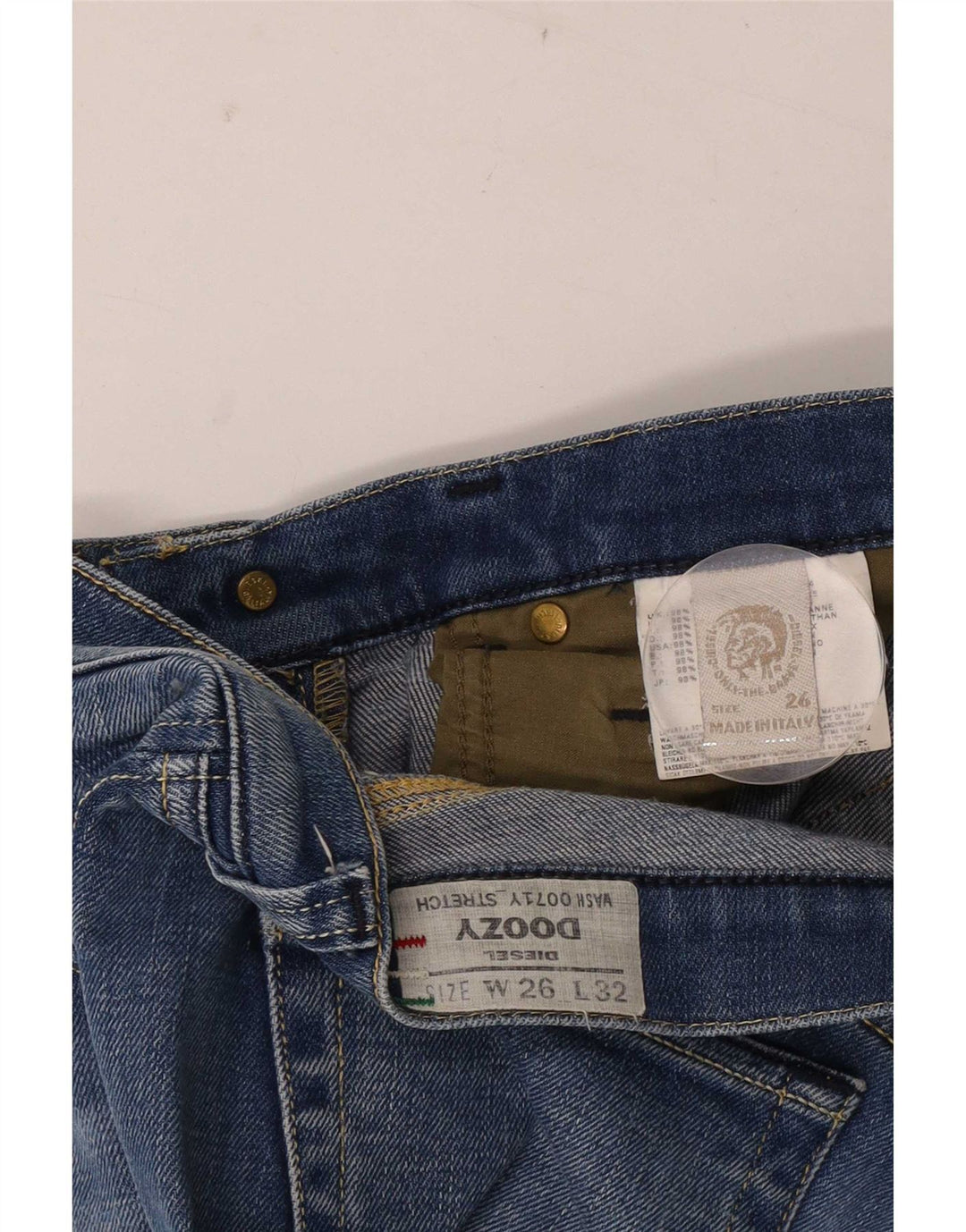 Diesel feminino Doozy Straight Jeans W26 L32 azul algodão