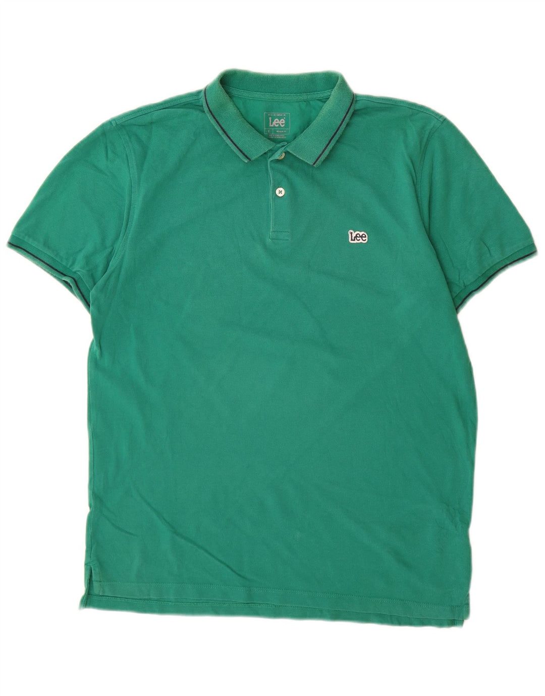 Camisa polo masculina Lee Regular Fit algodão verde médio