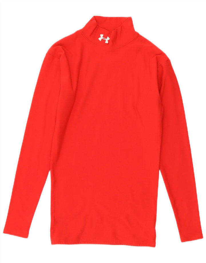 Under Armour Feminino Cold Gear Top Manga Longa Reino Unido 8 Pequeno Nylon Vermelho