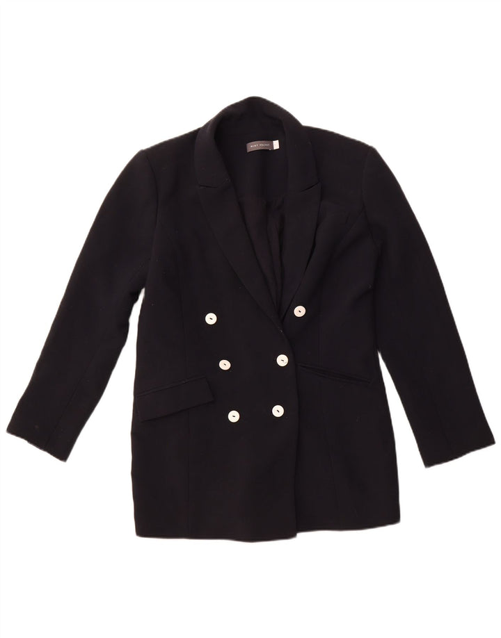 Jaqueta blazer feminina MINT VELVET com peito duplo Reino Unido 8 pequena preta
