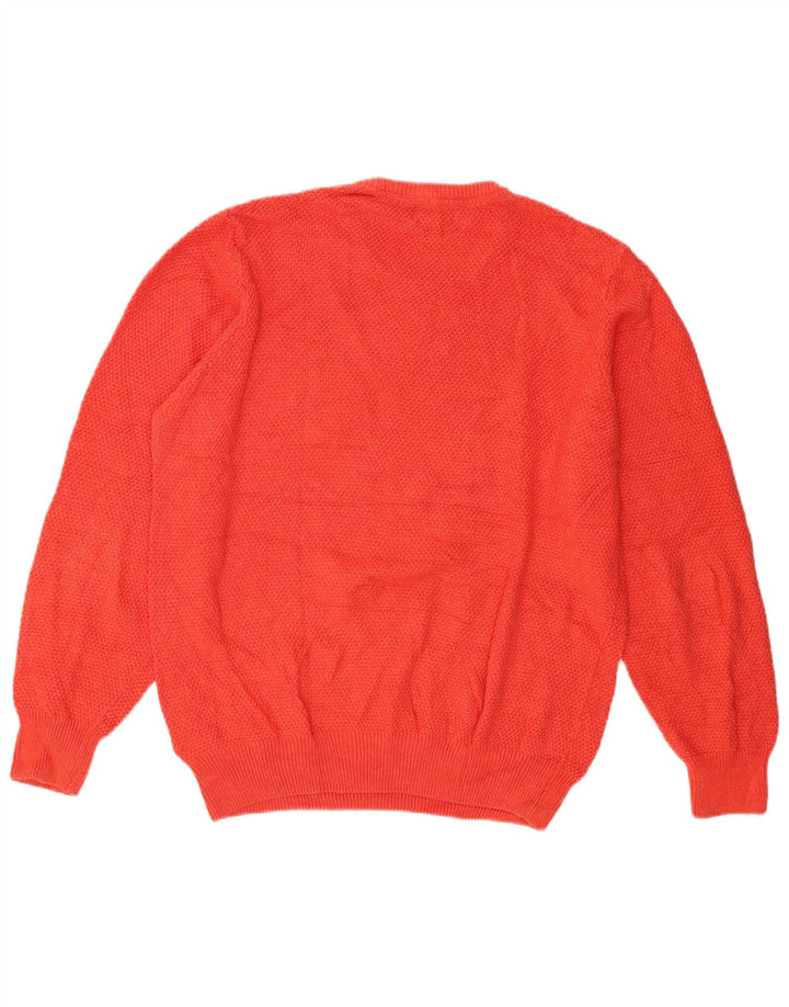 Suéter masculino Marks & Spencer com ajuste personalizado e gola redonda, vermelho médio