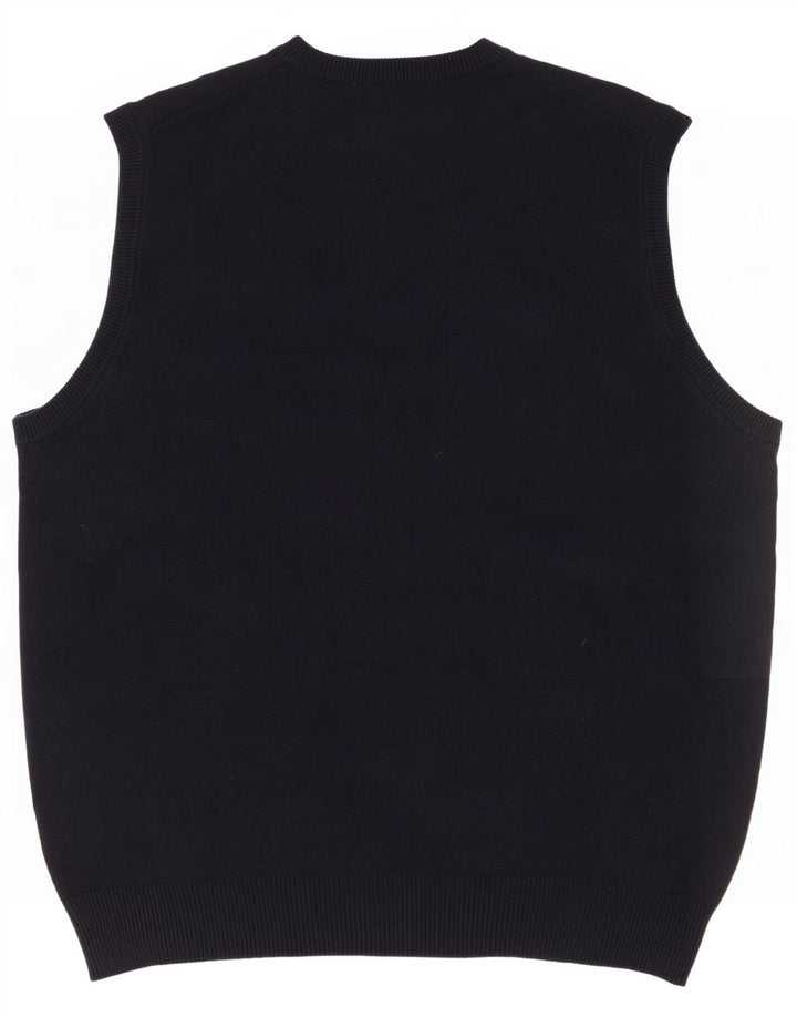 Regata masculina Marks & Spencer Blue Harbor Vest grande algodão marinho