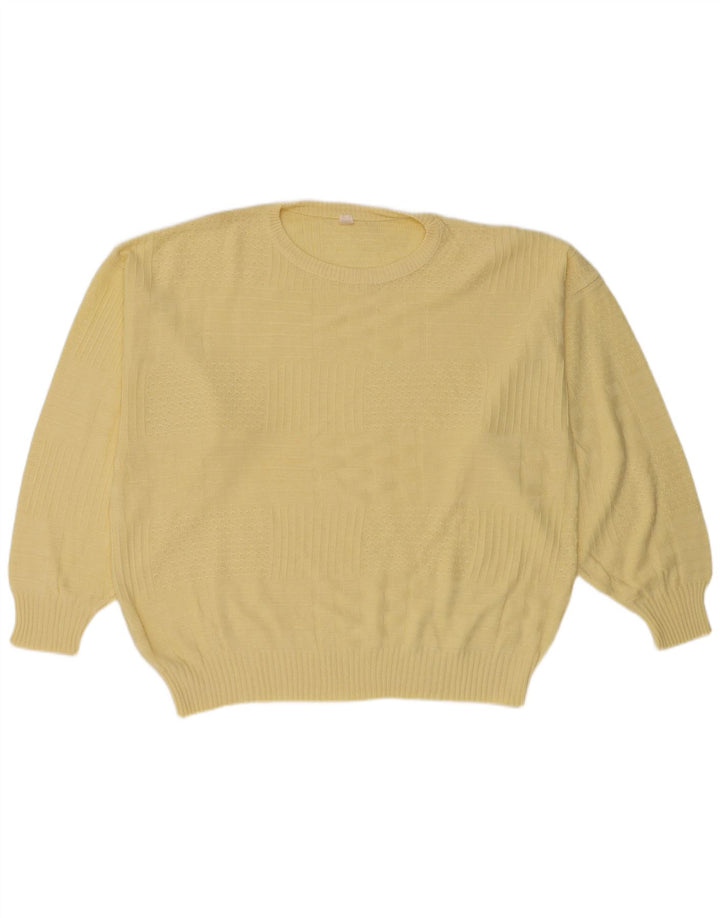 Suéter vintage masculino com gola redonda IT 50 poliacrílico amarelo médio