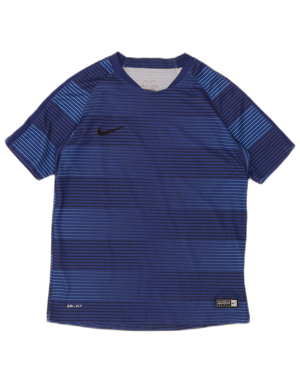 Camiseta Nike Boys Dri Fit Top 10-11 Anos Médio Azul Listrado Poliéster