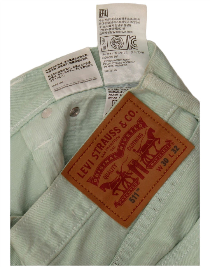 Calça Levi's Masculina 511 Slim Casual W30 L32 Algodão Verde