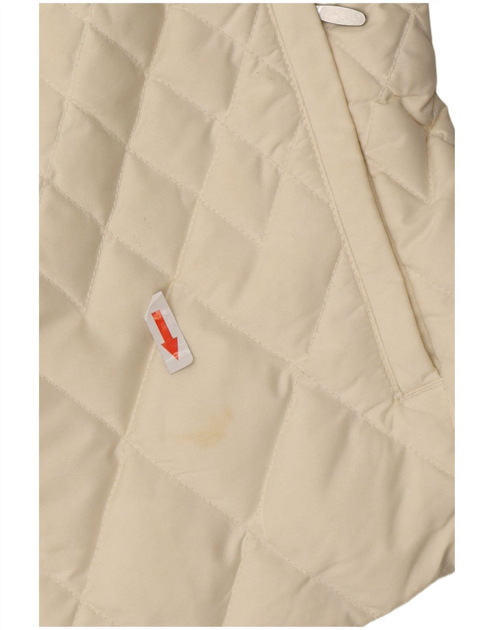 Colete acolchoado feminino Eddie Bauer UK 16 grande poliéster branco