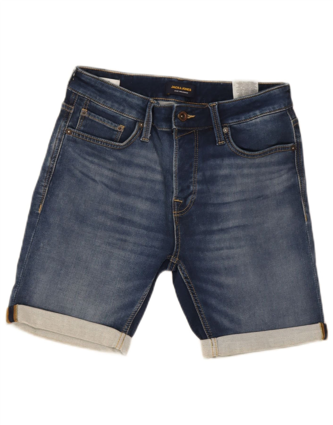 Shorts jeans masculino Jack & Jones pequeno W29 algodão azul