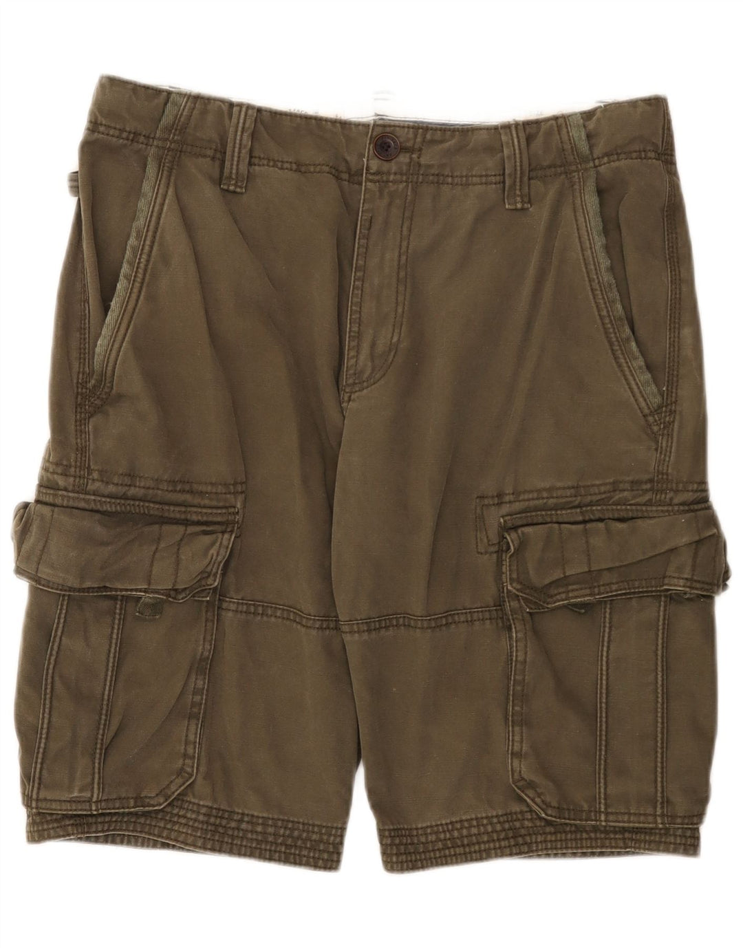 Shorts cargo masculino Fat Face W34 grande algodão cáqui