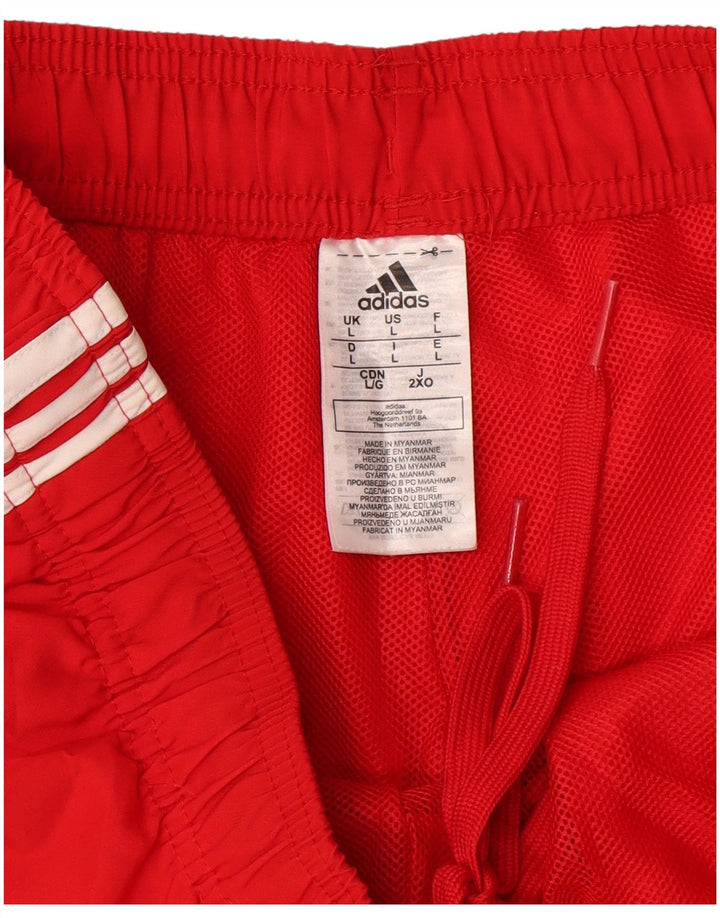 Shorts esportivos masculinos Adidas grande poliéster vermelho