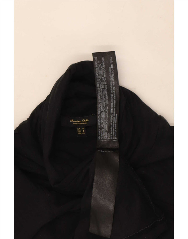 Top feminino Massimo Dutti manga comprida Reino Unido 8 pequeno preto Lyocell