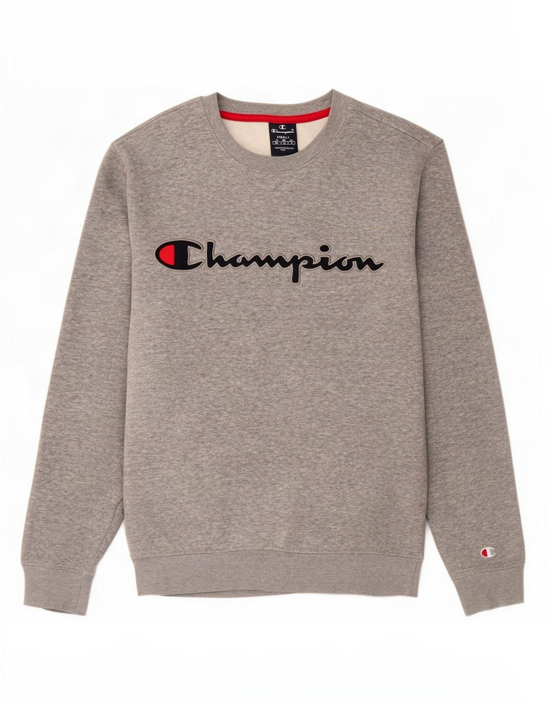 Champion moletom masculino gráfico jumper pequeno algodão manchado cinza