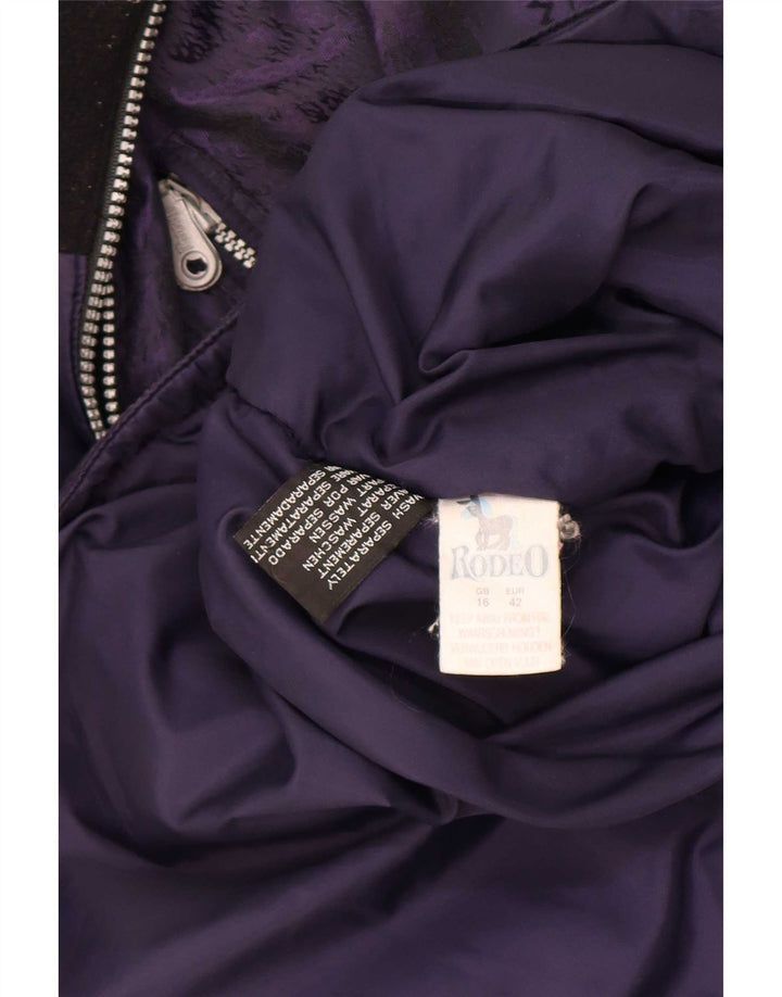 Jaqueta Anorak de grandes dimensões com capuz feminino Rodeo UK 16 poliéster roxo grande