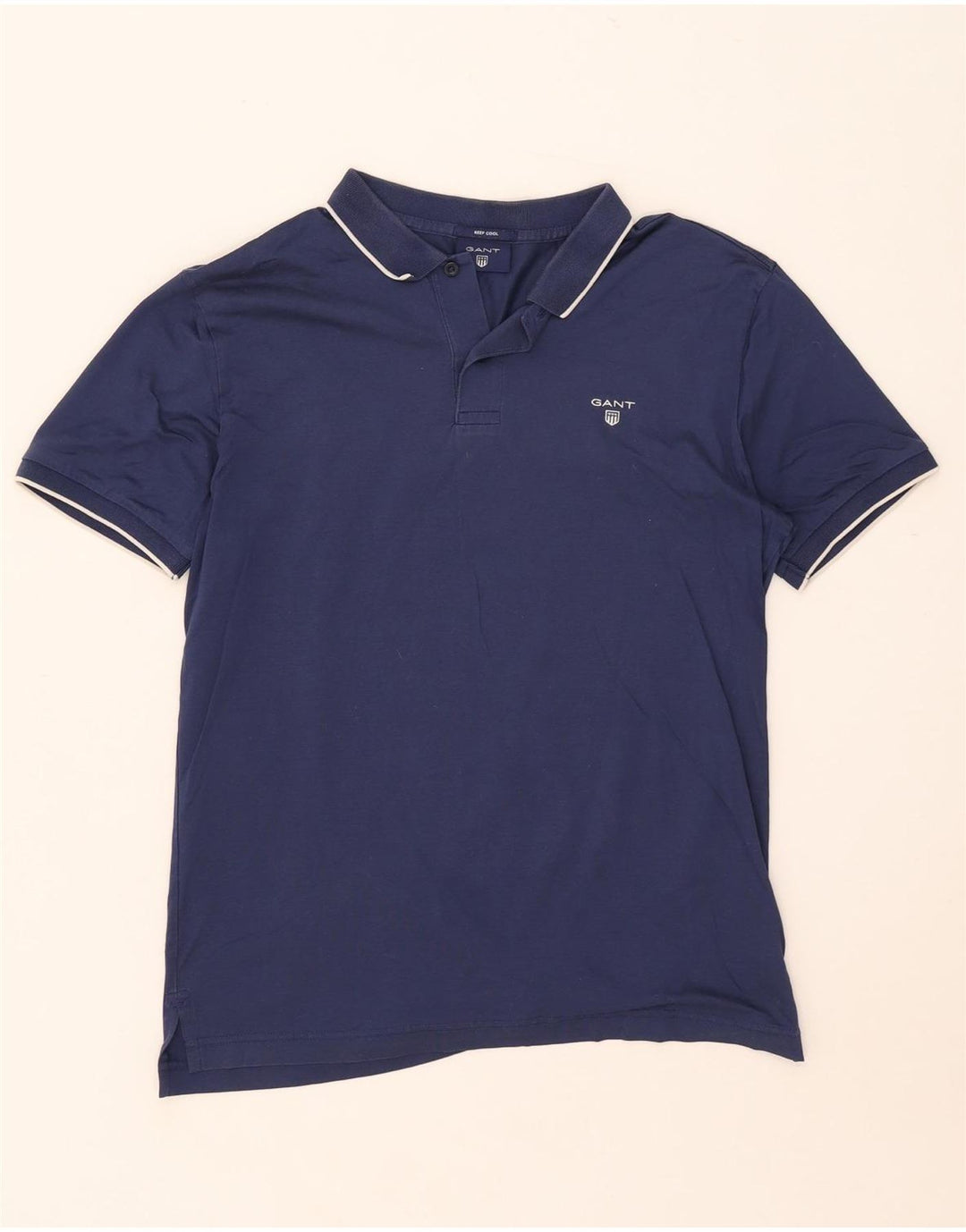 Camisa polo masculina Gant médio algodão listrado azul marinho