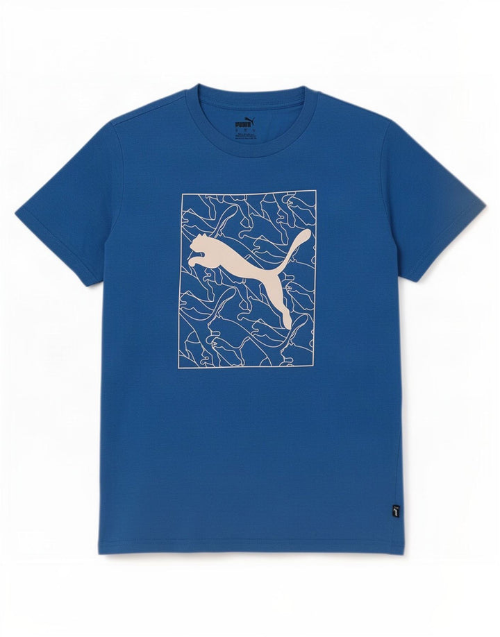 Puma Camiseta Masculina Graphic Top Pequeno Azul