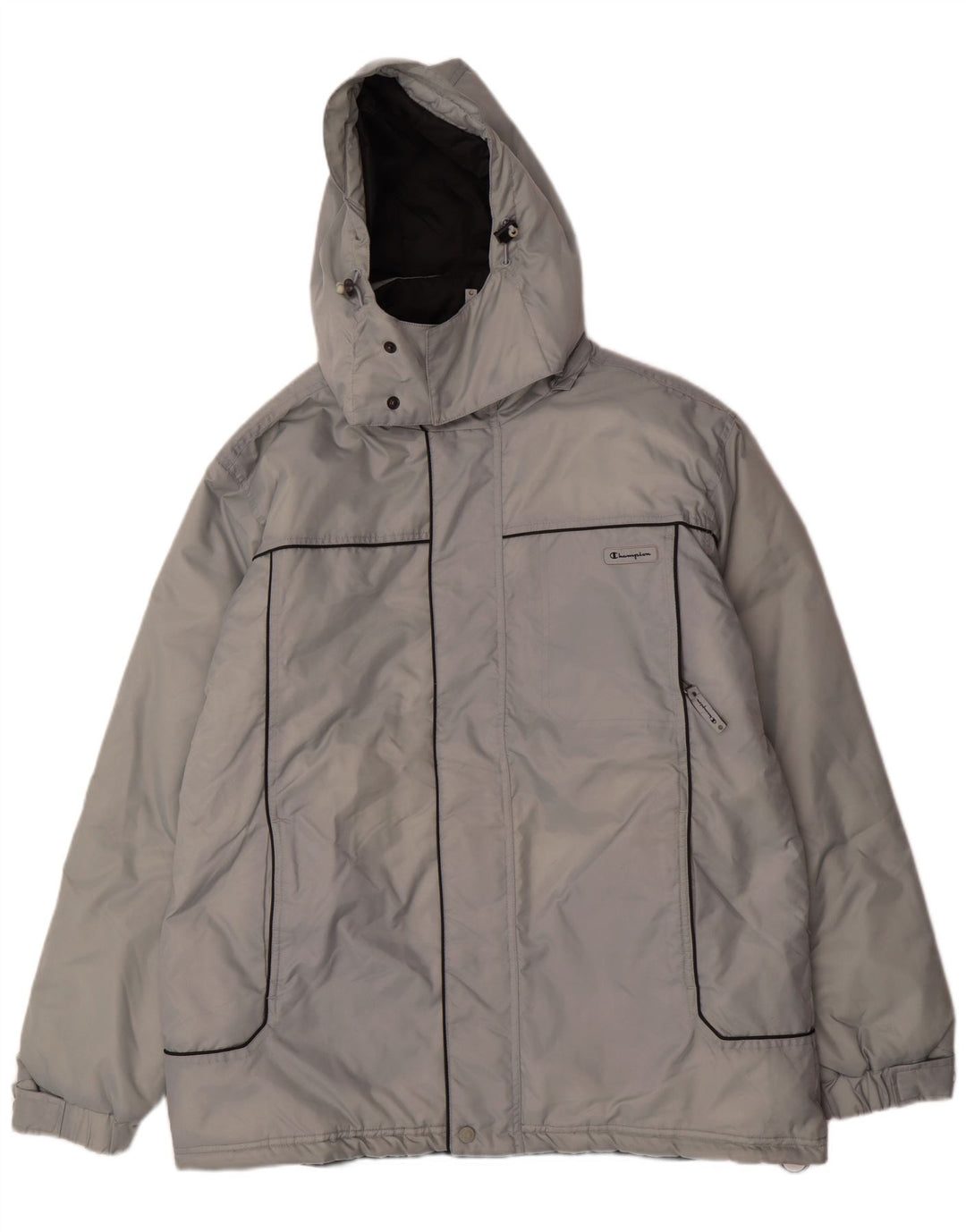 Jaqueta masculina acolchoada com capuz CHAMPION UK 42 XL azul poliamida
