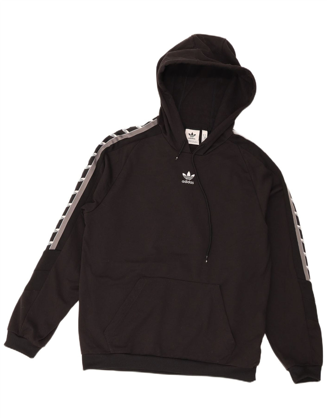 Adidas masculino gráfico moletom com capuz médio preto colorblock poliéster