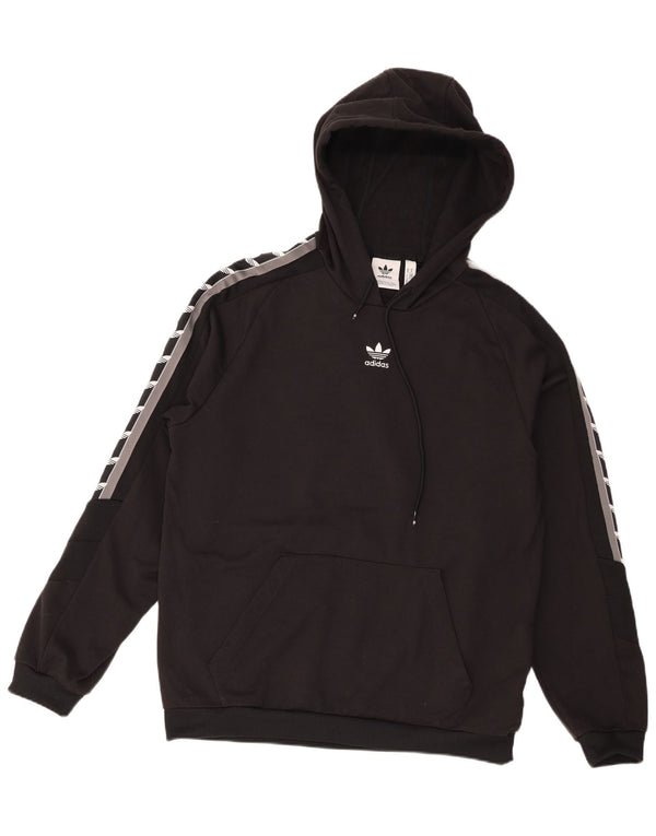 Adidas masculino gráfico moletom com capuz médio preto colorblock poliéster
