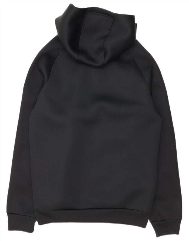 Suéter masculino Adidas com capuz e zíper gráfico pequeno preto colorido bloco de poliéster