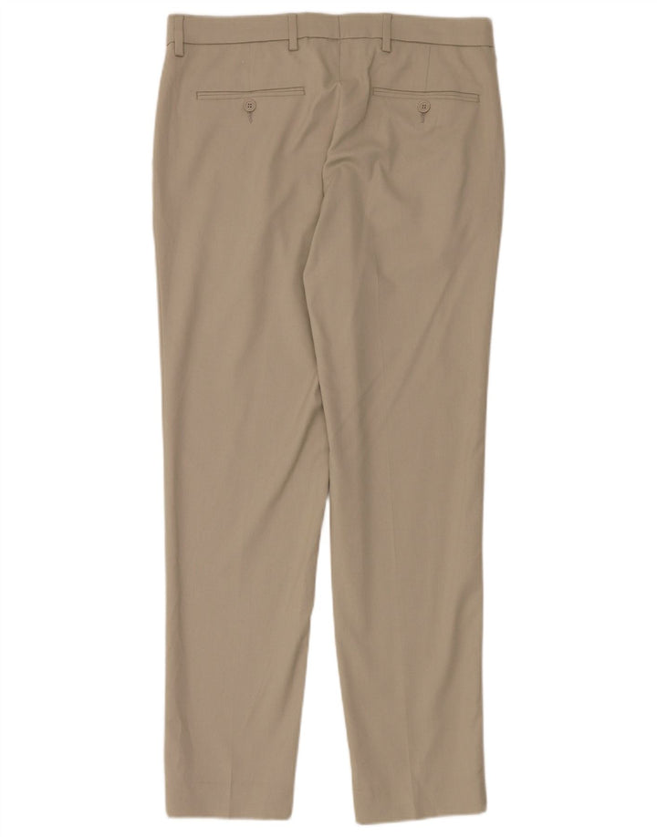 Calça Chino Slim Masculina Marks & Spencer W34 L31 Poliéster Bege