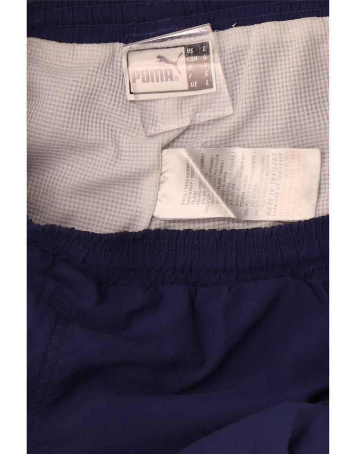 Calça de treino feminina PUMA Joggers grande azul marinho nylon esportivo