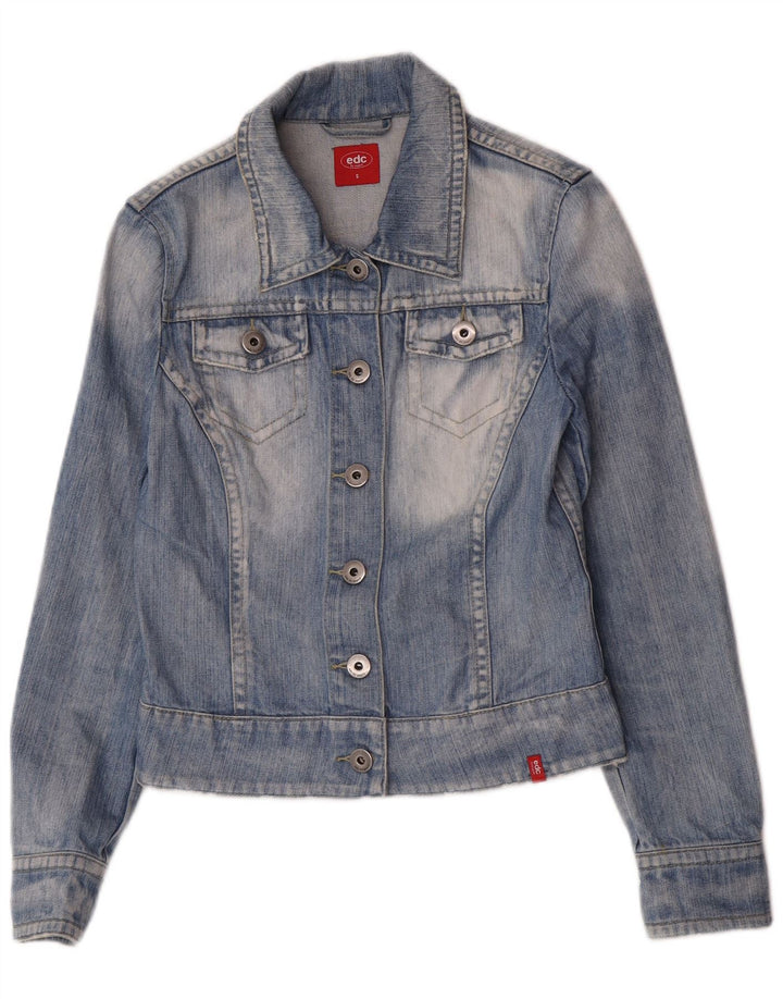 Jaqueta jeans feminina EDC Crop UK 10 algodão azul pequeno