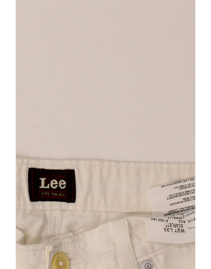 LEE Womens Scarlett Slim Casual Trousers W27 L33 White Cotton Vintage Lee and Second-Hand Lee from Messina Hembry 