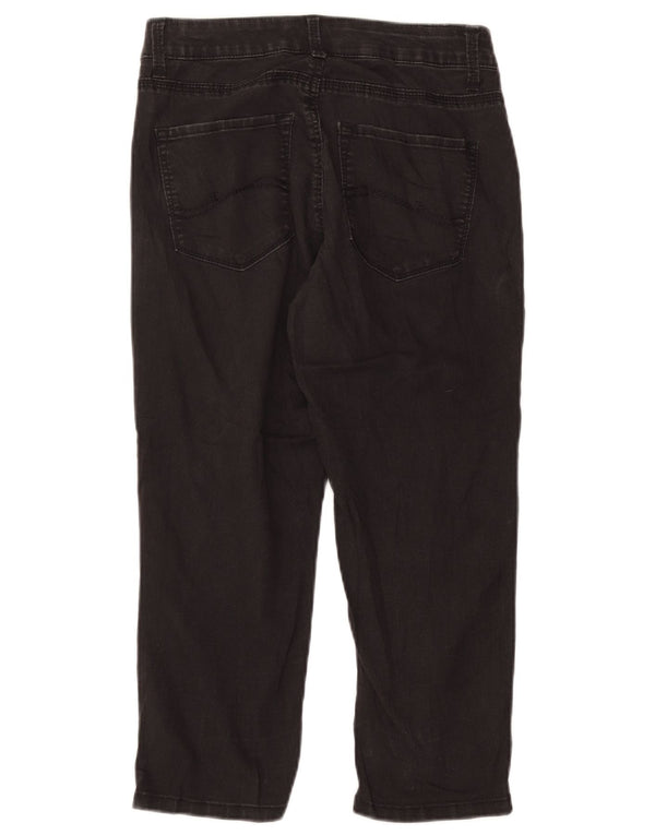 Lee Womens Easy Fit Capri Jeans US 8 Médio W28 L21 Algodão Preto